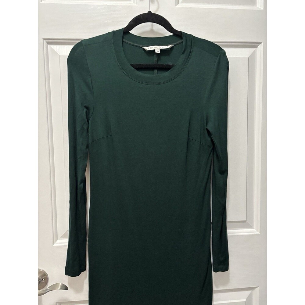 Trina Turk Dark Green Stretchy Lined Dress S EUC